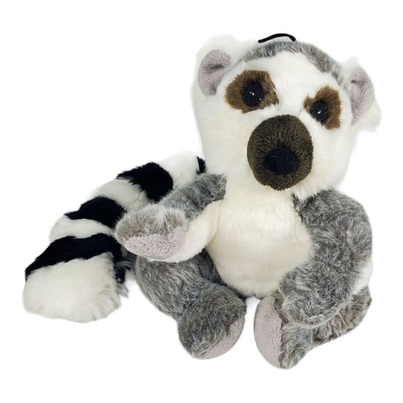 Vo-Toys Ring Tailed Lemur Plush Long Tail Gray Stuffed Animal Toy Lovey Squeaks - Picture 8 of 9
